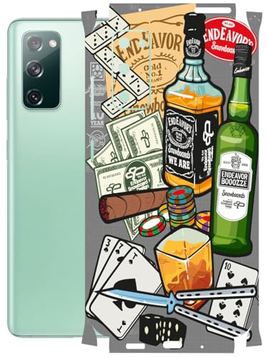 Image of AtOdds - Full Body Back Screen Guard Protector Film - Lamination Wrap Skin Sticker Compatible with Samsung Galaxy S20 FE | Scratchproof Matte Finish (Wine Graffiti)