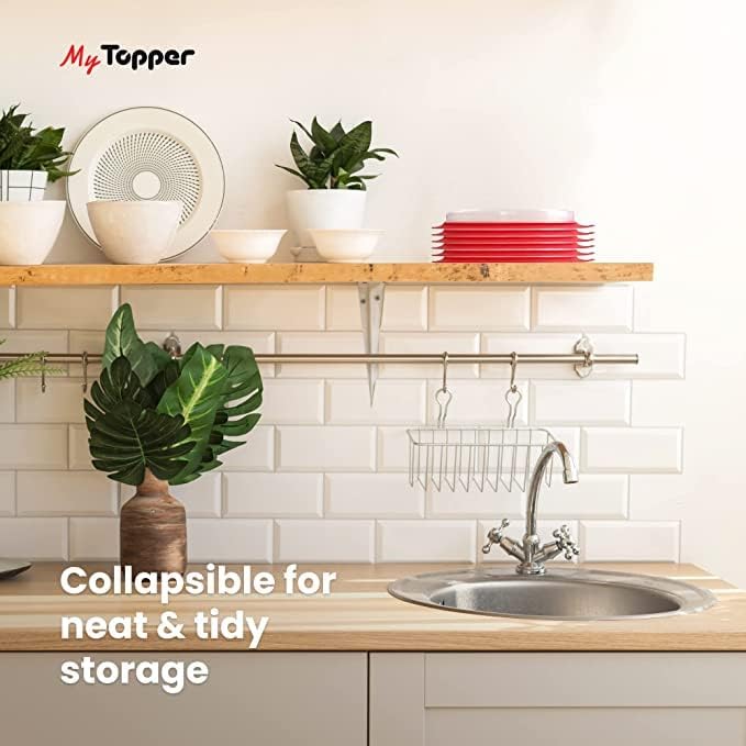 Vista 3 de PlateTopper Tapa plegable para platos de alimentos para microondas, protector contra salpicaduras de microondas con ventilación de vapor, sin BPA