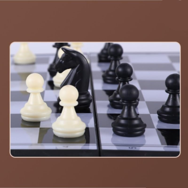 schachspiel 2-in-1-Schach- und Backgammon-Brettspielset mit magnetischem Schach, Dame und Backgammon, mit faltbarem Brett, Reisespiele for Kinder und Erwachsene(30 * 30cm)
