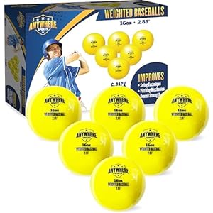 Anywhere Sports Weighted 16 oz Training Baseballs - Hitting & Pitching for All Skill Levels - Improve Power and Mechanics with Weighted Baseball Training Balls, 2.85” Diameter product image