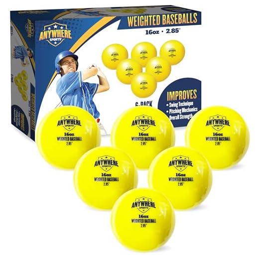 Anywhere Sports Weighted 16 oz Training Baseballs - Hitting & Pitching for All Skill Levels - Improve Power and Mechanics with Weighted Baseball Training Balls, 2.85” Diameter