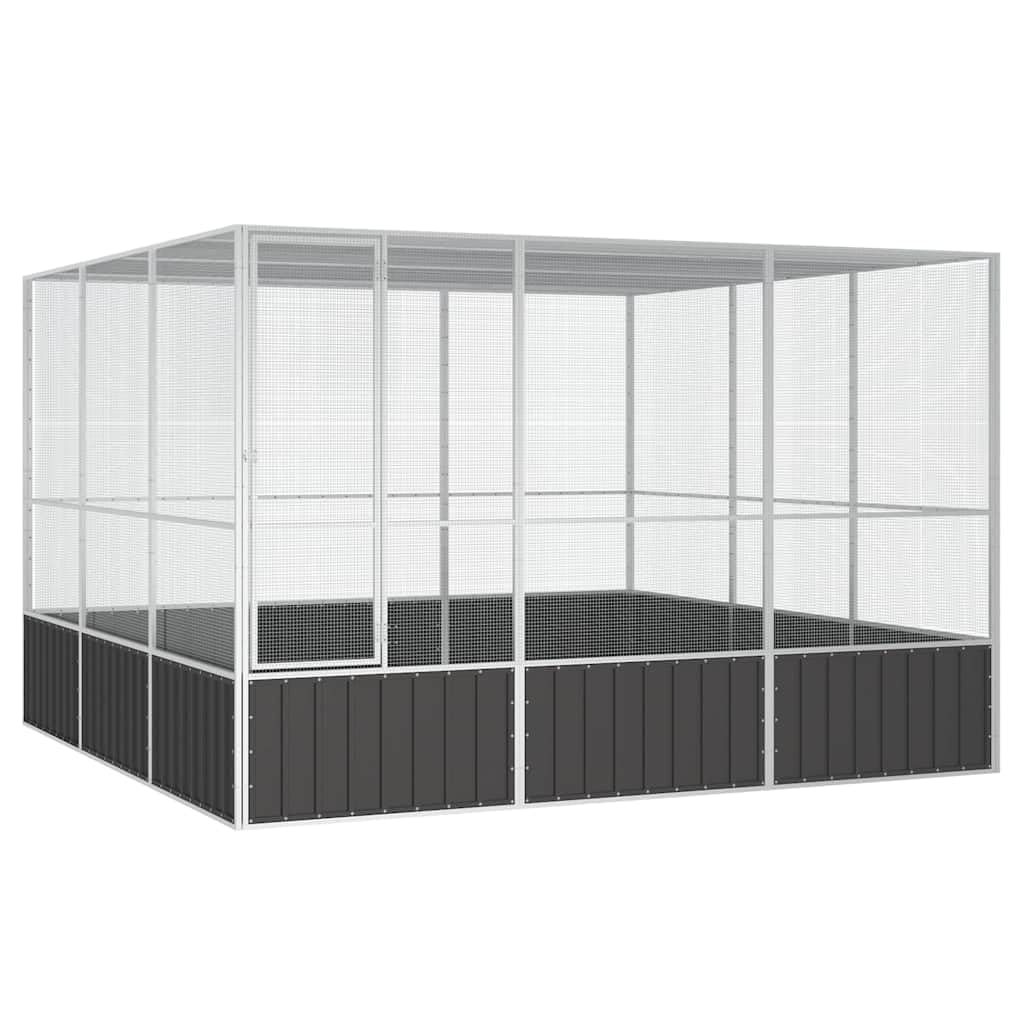 Generisch Vogelkäfig Anthrazit 302,5x324,5x211,5 cm Verzinkter Stahl,Tier- & Haustierbedarf,Haustierbedarf,Vogelbedarf,Vogelkäfige & -ständer-171550