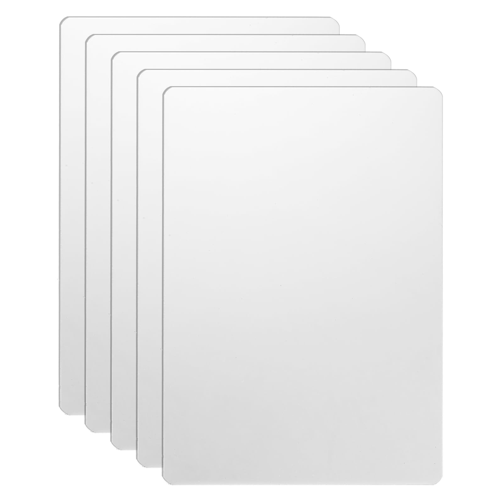 sourcing map 5pcs Metal Business Card 120 x 80 x 0.4mm 201 Stainless Steel Mirror Titanium Engrave Cards Custom Blank CNC Engrave Sheet for House Office DIY Gift Invitations, White