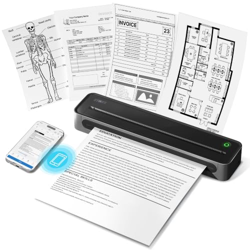 ETIKEZ D90E Impresora Térmica Impresora Portátil, Negro | Impresora de Etiquetas Bluetooth, Compatible DHL, Amazon, Shopify, Etsy, UPS, iOS, Android, Windows, Mac