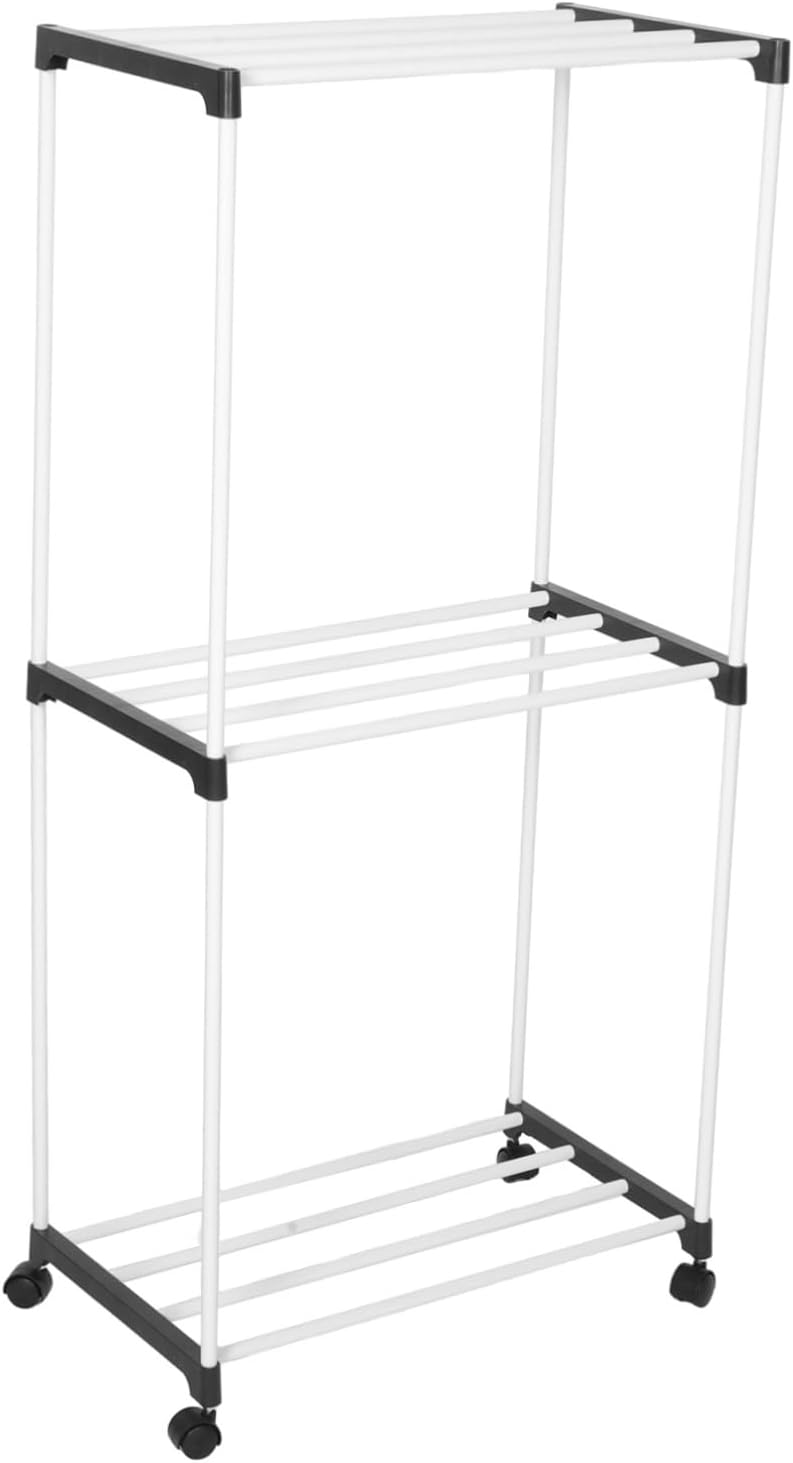 Space-Saving Portable Towel Rack Wheels Heavy Duty Drying Rack for Laundry Towel Drying Outdoor
