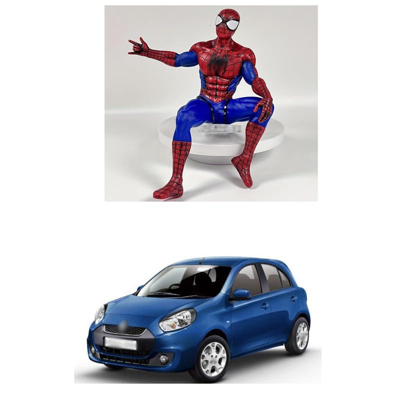 Superhero Sitting Pose Action Figurine | Premium Collectible Decorative Statue | Red & Blue Action Style Showpiece for Home, Office & Desk | Gift Item for Fans Comfortable with Pul-se
