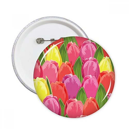 Customiser vêtements ternes avec le pins badge bouton rond motif fleur tulipe aquarelle