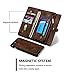 iPhone 8 Plus Wallet Case,AKHVRS Handmade Premium Cowhide Leather Wallet Case,Zipper Wallet Case [Magnetic Closure]Detachable Magnetic Case & Card Slots for iPhone 7 Plus & iPhone 8 Plus - Brown