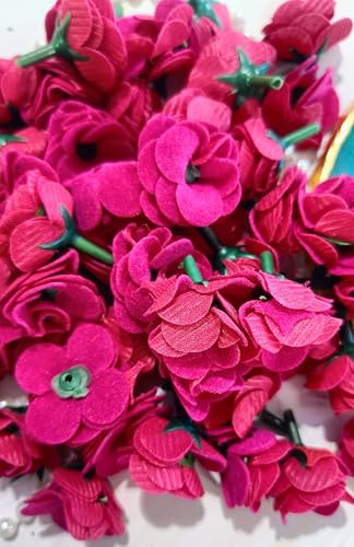 Image of VRB DecTM 50 Pcs Artificial Fabric Rose Fake Flowers Water Floating Flowers,Festival and Events, Home, Table, Bedroom, Pooja Room Decoration Items and DIY. (Dark Pink)