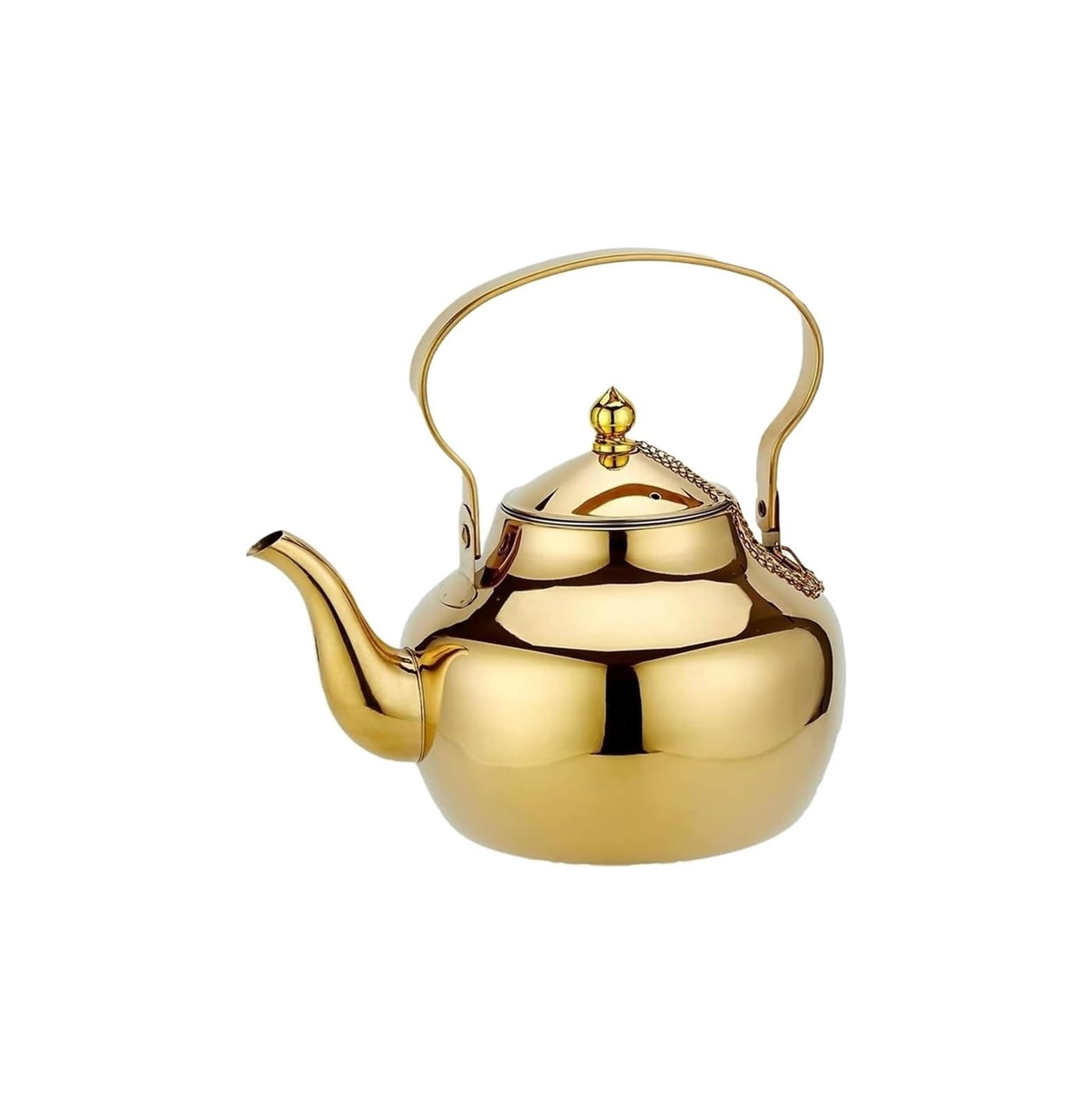FGJsfhrDTU Stove Top Tea Kettle with Infuser, Stainless Steel Stovetop Teapot with Strainer for Loose(Gold,1.6l)