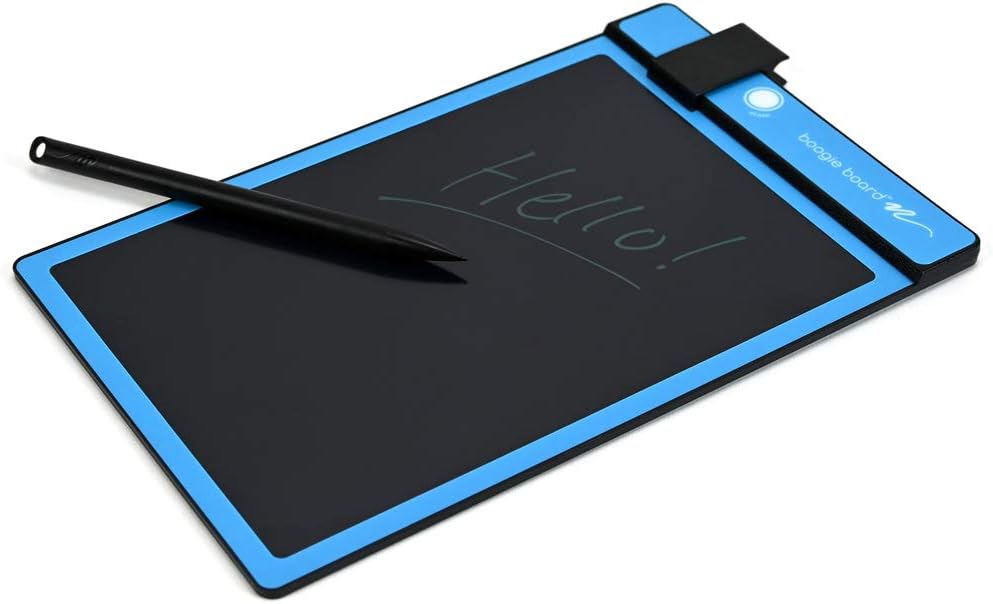 Boogie Board Basics Reusable Writing Pad-Includes 8.5 in LCD Writing Tablet, Instant Erase, Stylus Pen, Cyan