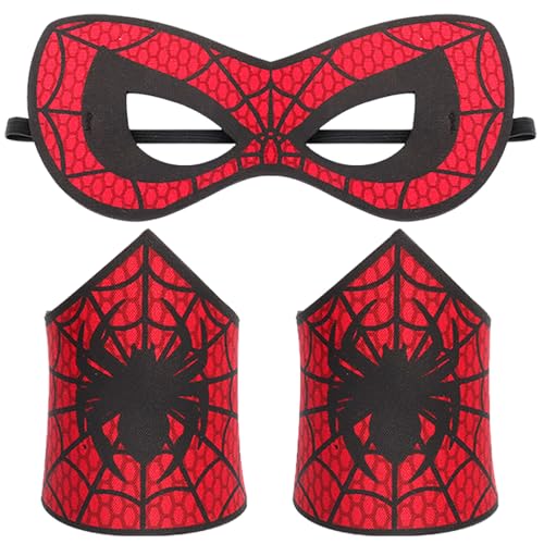 PPER-Jie Spider Mask for Kids Halloween Spider Costume Masks with Wristbands for Boys Party Cosplay