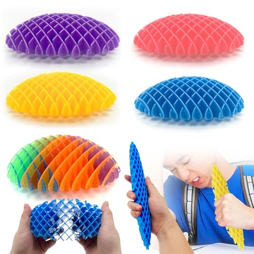 Plstod 5 piezas Fidget Worm Toy, Gusano Fidget Toys, Divertido Fidget Worm Juguete, Gusano Squeeze Elástico, Juguete con Forma de Gusano Agitado, Juegos Sensoriales Autismo para Niños Adultos