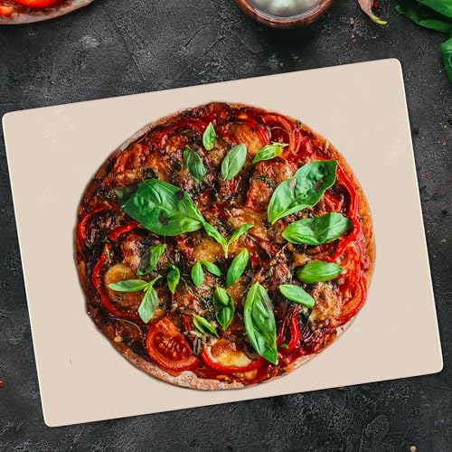 GARCON - Premium Pizzastein (eckig) für Backofen & Gasgrill - Vergleichssieger 2019-3er Set inkl....