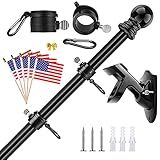 Flag Pole Kit, 6FT Stainless Steel Flag Pole for House with Bracket Tangle Free American Flagpole...