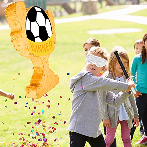 Pinata Football Soccer Ball Pinata Birthday Party Include Pinata, Stick Blindfold And Confetti, Soccer Ball Pinata For Kids Soccer Birthday Decoration (19.7 X 15.7 X 2.8 Inch) #TOP6