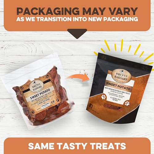 Brutus & Barnaby 14OZ Sweet Potato Slices For Dogs - Single Ingredient Grain Free Dog Treats, Best High Anti-Oxidant Healthy 100% Natural Thick Cut Dried Sweet Potato Dog Treats thumb #1