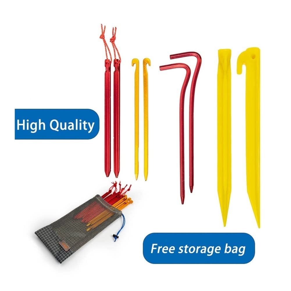 Piquets en Aluminium de 15,5 cm Clou pour Corde de Tente de Camping Accessoires de Tente Ultra-légers Équipement de 5 pièces Voyage en Plein air Accessoires de Tente de Voyage en p