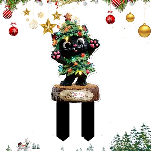 Mihauuke クリスマス 芝生 ステーク,屋外 クリスマス 装飾 庭園 サイン - 平面 アクリル製 パーティー 用品 裏庭 玄関先 プランター テラス 芝生 植木鉢 用