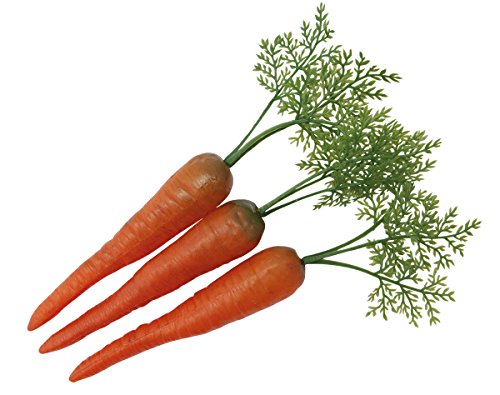 ERRO 3er Set Karotten mit Blättern - 07230, Hohlattrappe aus Plastik, sehr leicht. Lebensmittelnachbildung, Fake Food, Deko, Gemüseattrappe, Gastronomiebedarf Cover