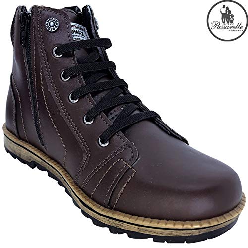 Bota Coturno Militar Infantil Meninos Redmax Diference Urbano Com Elástico E Zíper Couro Sintético 5