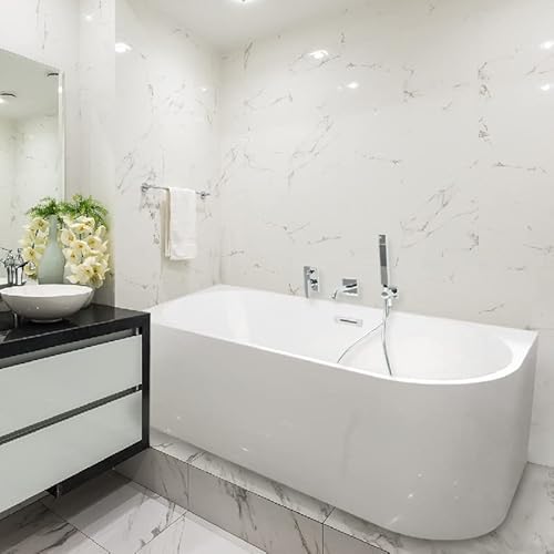 Marylo - Vasca da bagno angolare a sinistra, 170 cm, in acrilico, design moderno e comfort ergonomico