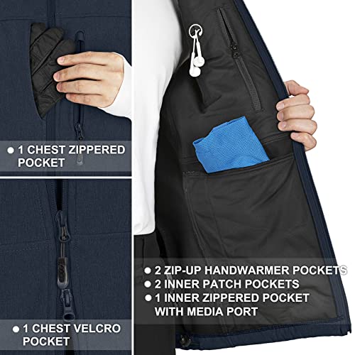 33,000Ft Men's Lightweight Softshell Vest Outerwear Zip Up Fleece Lined Windproof Sleeveless Jacket For Golf Running Hiking #TOP2