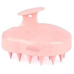 FREATECH Scalp Massager Hair Growth, Scalp Scrubber Shampoo Brush with Soft Silicone Bristles for Dandruff Removal and Hair Care, Wet & Dry Hair Massager Scalp Exfoliator, Chalk Pink