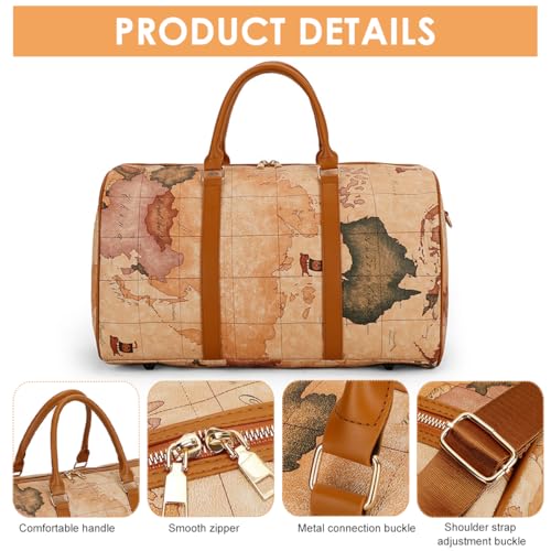 Image of PALAY Tote Bag for Woman Brown Large Duffle Bag Travel Tote Luggage Style