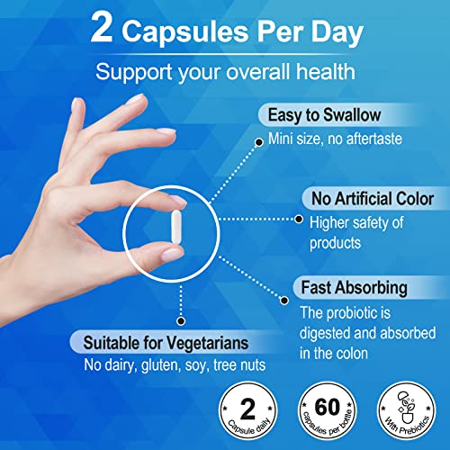 Probiotics 300 Billion Cfu - Probiotics For Women And Men, 12 Probiotics Strains + Organic Prebiotic - Daily Probiotic Supplement Supports Digestive & Gut Health, Gas & Bloating 2 Months Supply #TOP3