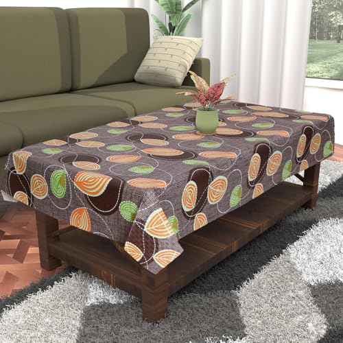 Image of Dakshya Industirs PVC Waterproof Table Cover 36x54 Inch Floral Printed Center Table Cover Washable Plastic Table Sheet Oilproof Dining Table Cover for Coffee Table Living Room Home (Decorative Vine)