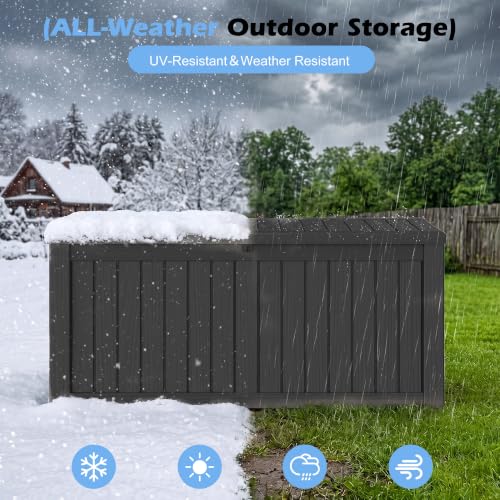 Image of Outdoor Storage Box Waterproof, 160 Gallon Deck Box For Patio Storage