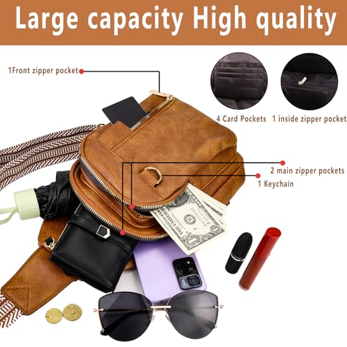 Image of Farcauo Cross Body Bags for Woman Men Sling Bag Chest Bag with Adjustable Strap Crossbody Handbags Women's Crossbody Bags