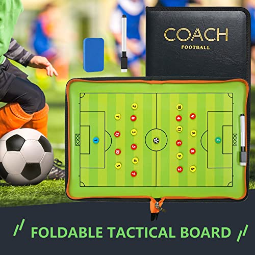 RoseFlower Taktiktafel Fussball, Fußball Trainer Taktikmappe mit Marker Stift Magneten, Profi Tatktikboards Fussball Coach-Board für die Schulung oder Spielanalyse
