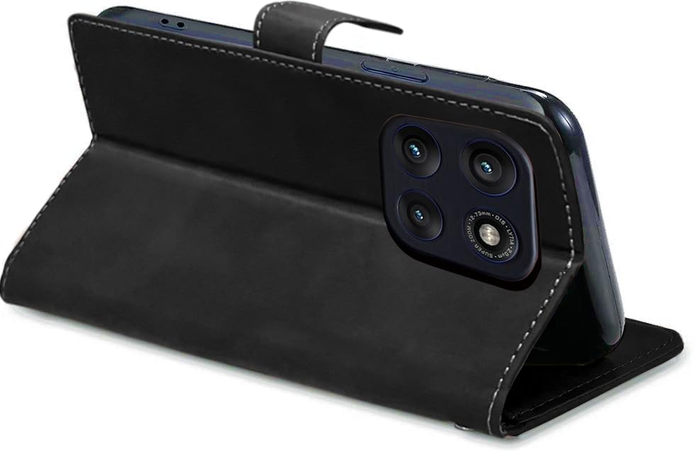 Image of Excelsior Flip Case for Motorola Moto Edge 60 Pro | Premium PU Leather | Full Protection (Black)