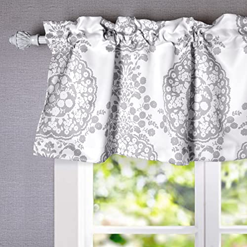 Driftaway 810063212902 Damask Curtains Valances For Windows Farmhouse Style Floral Medallion Patterned Samantha Kitchen Bedroom Livingroom Valance Curtain Single 106 Inch cover