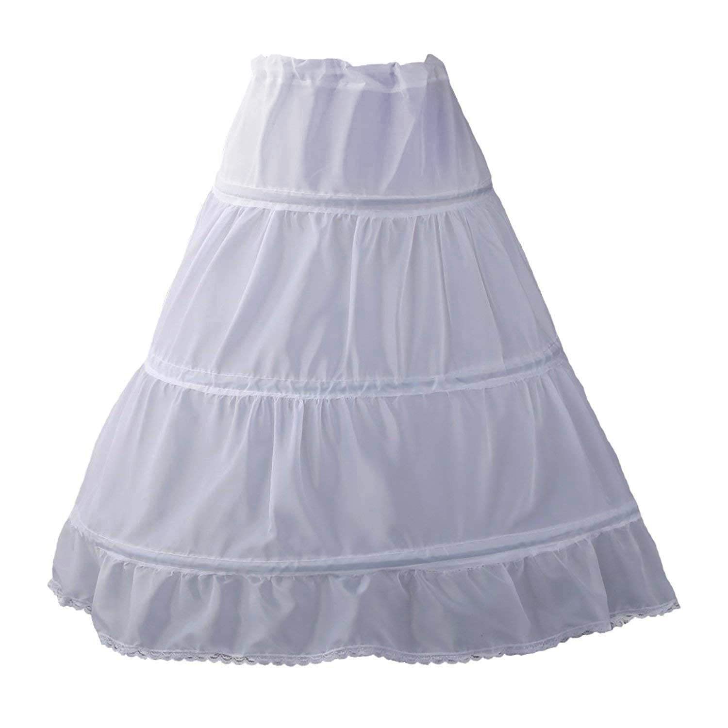 Buy Girls Petticoat 3 Hoops Petticoat Full Slip Flower Girl Crinoline