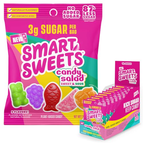 Image of SmartSweets Candy Salad, Low Sugar Gummy Candy, 1.8oz Bags, 14 Pack
