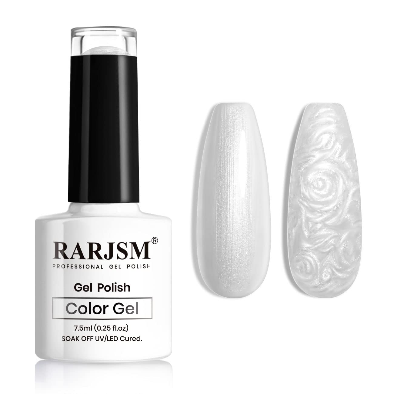 RARJSM Pearl Gel Nail Polish, Silver Glitter Drawing Gel