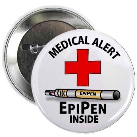 MEDICAL ALERT EPIPEN INSIDE 2.25 Pinback Button