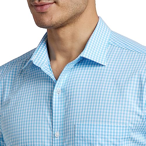 Image of Park Avenue Men Cotton Checkered Slim Fit Shirt