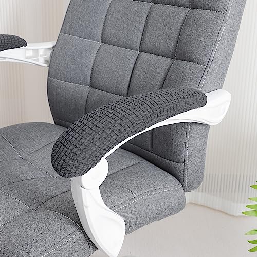 Image of FORCHEER Office Chair Armrest Covers Stretchable Water Resistant Spandex Stretch Jacquard Elastic Band Computer Office Chair Arm Pad Covers Chair Slipcover for Desk Chairs Arm 2P-Dark Grey