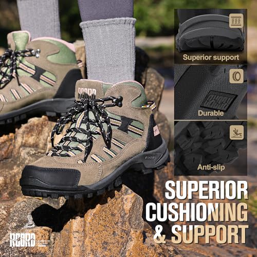 Image of R CORD Hiking Boots Women Waterproof Non-Slip Womens Hiking Shoes Comfortable Outdoor Womens Hiking Boots Walking Boots Hiking Shoes Women