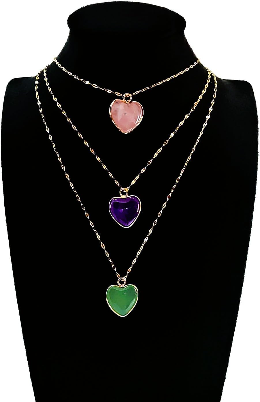 C.J.M.K Heart Style Crystal Necklace (Pink 08) - Image 9