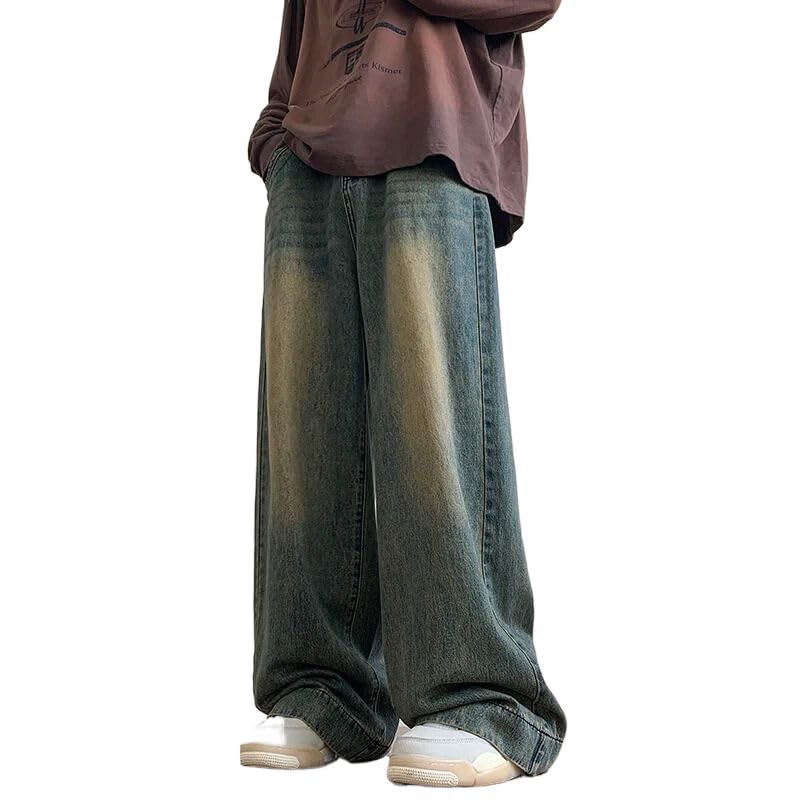 Jeans Pants Men Wide-Leg Denim Trousers Male Casual Baggy Straight Jeans