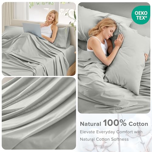 Image of Comfort Spaces 100% Cotton Percale Sheets King Extra Deep Pocket, 4 Pcs