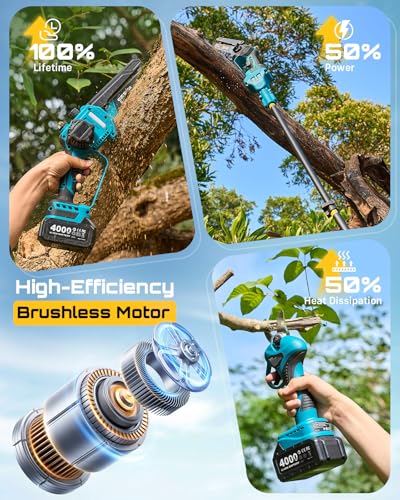 Image of SEESII 4-in-1 Pole Saw & Pruning Shears Combo Kit with Brushless Motor