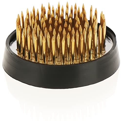 com-four® Erizo de estaca Hecho de Metal - Kenzan para Flores - Accesorios de artesanía - utensilio de floristería (1 Pieza - Color Dorado)