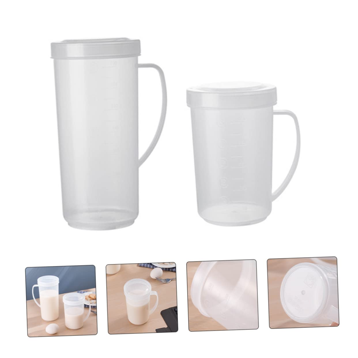 SOLUSTRE 6pièces à Mesurer Plastique Avec Échelle Récipients Pour Café Lait Et Jus Utilisation -