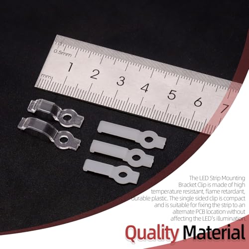 Image of Hilitchi 400Pcs Strip Light Mounting Bracket Strip Light Holder Clip One-Side Fixing Clip with 200 Screws 8MM 10MM 12MM LED Strip Mounting Bracket for Waterproof Strip Lights (White Transparent Color)